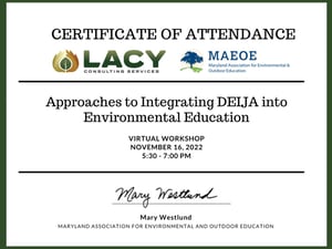 DEIJA MAEOE Certificate of Attendance